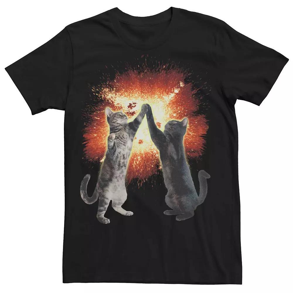 Men's Cat High Five Explosion Graphic Tee,  Product Image