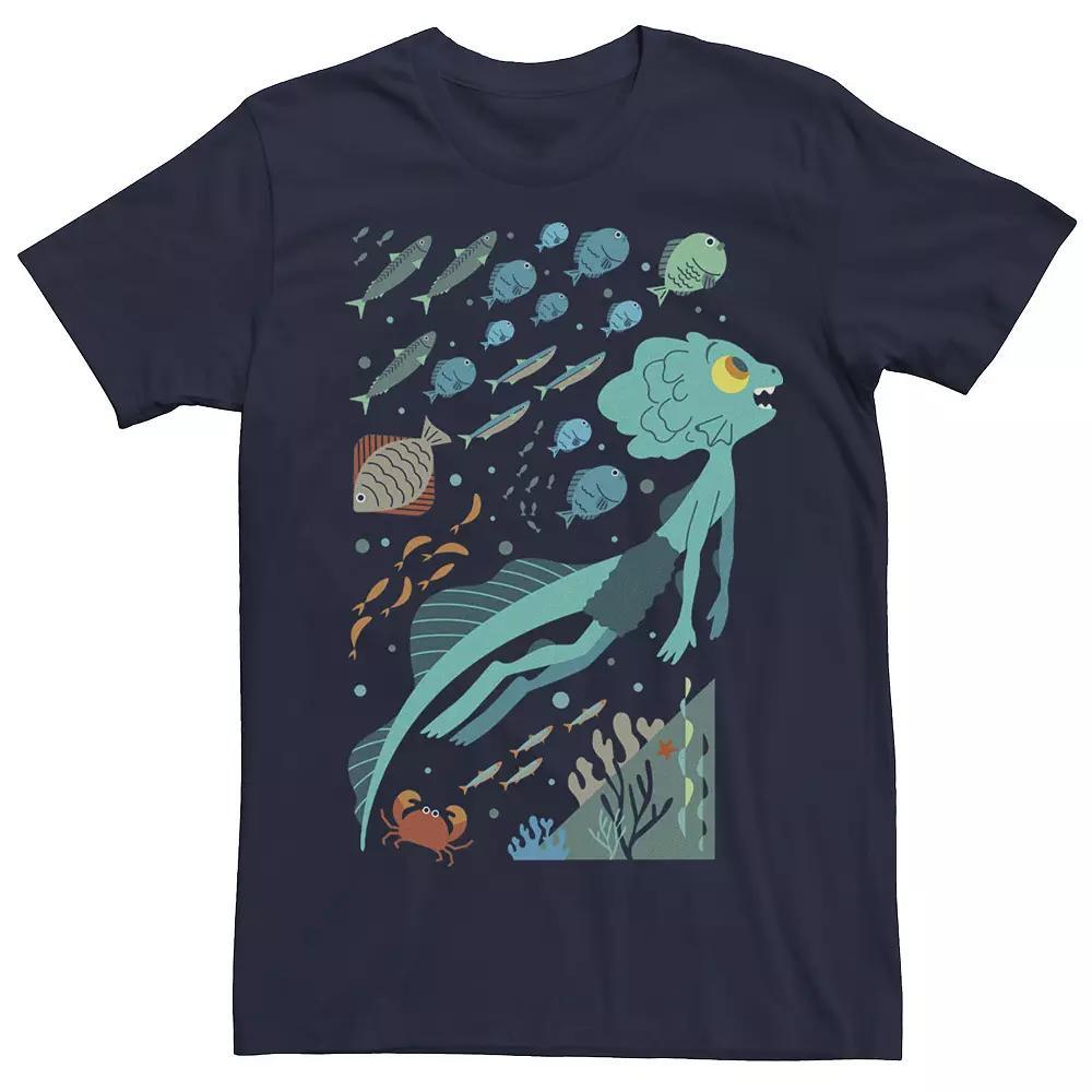 Disney / Pixar's Luca Men's Swimming With Fishes Tee, Size: Medium, Blue Product Image