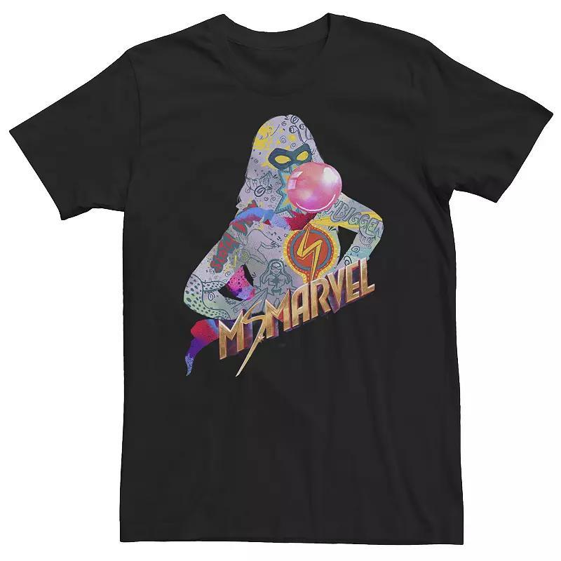 Big & Tall Marvel Ms. Marvel Marvelous Comic Sketches Tee, Mens Product Image