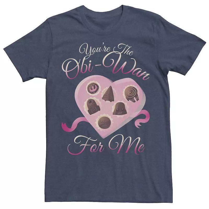 Men's Star Wars Valentine's Day "You're The Obi-Wan For Me" Heart Box Tee, Size: XXL, Blue Product Image