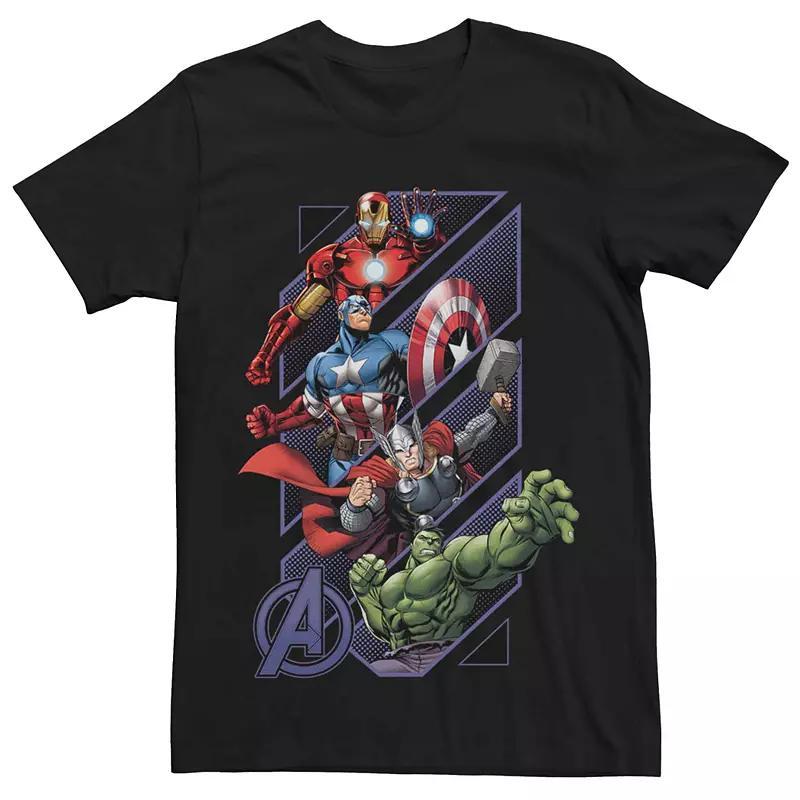 Mens Marvel Avengers Retro Geometric Group Shot Tee Product Image