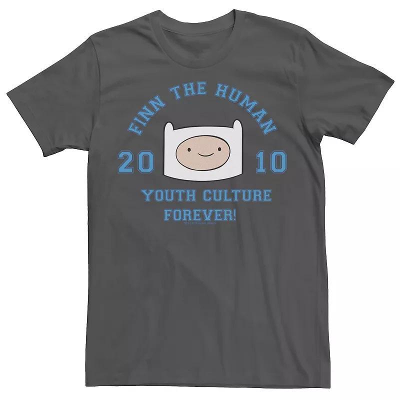 Men's Adventure Time Finn The Human Youth Culture Forever Graphic Tee, Size: 3XL, Silver Product Image