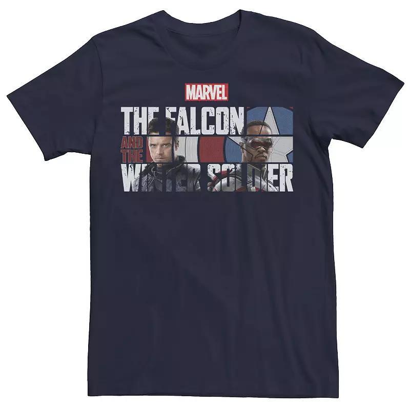 Men's Marvel Falcon And The Winter Soldier Duo Logo Fill Tee, Size: XS, Blue Product Image