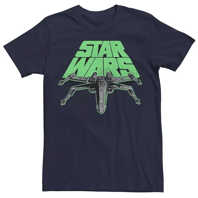 Mens Star Wars Retro X-Wing Classic Slant Logo Tee Blue Product Image