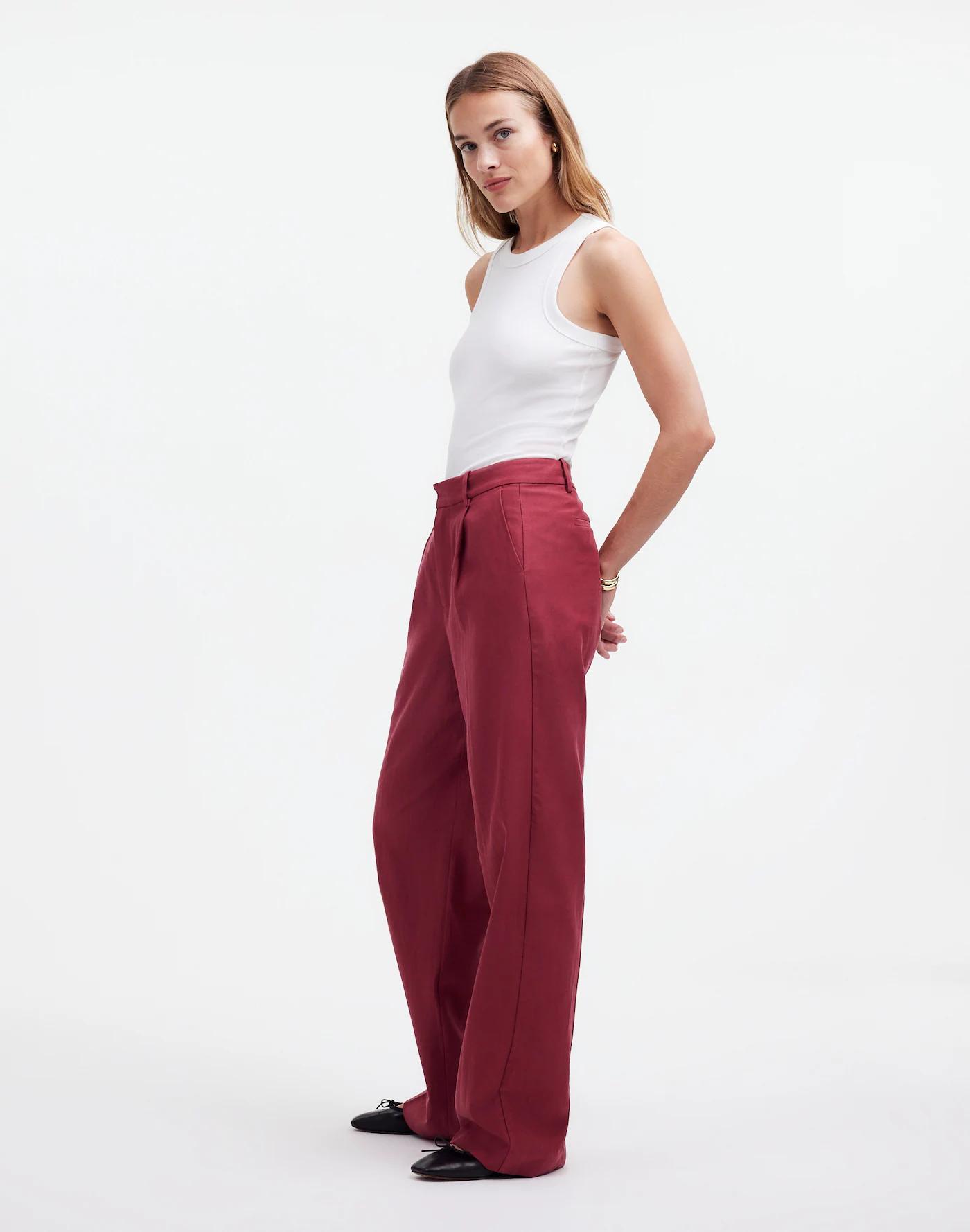 Slouchy Straight Pants in Drapey Twill Product Image