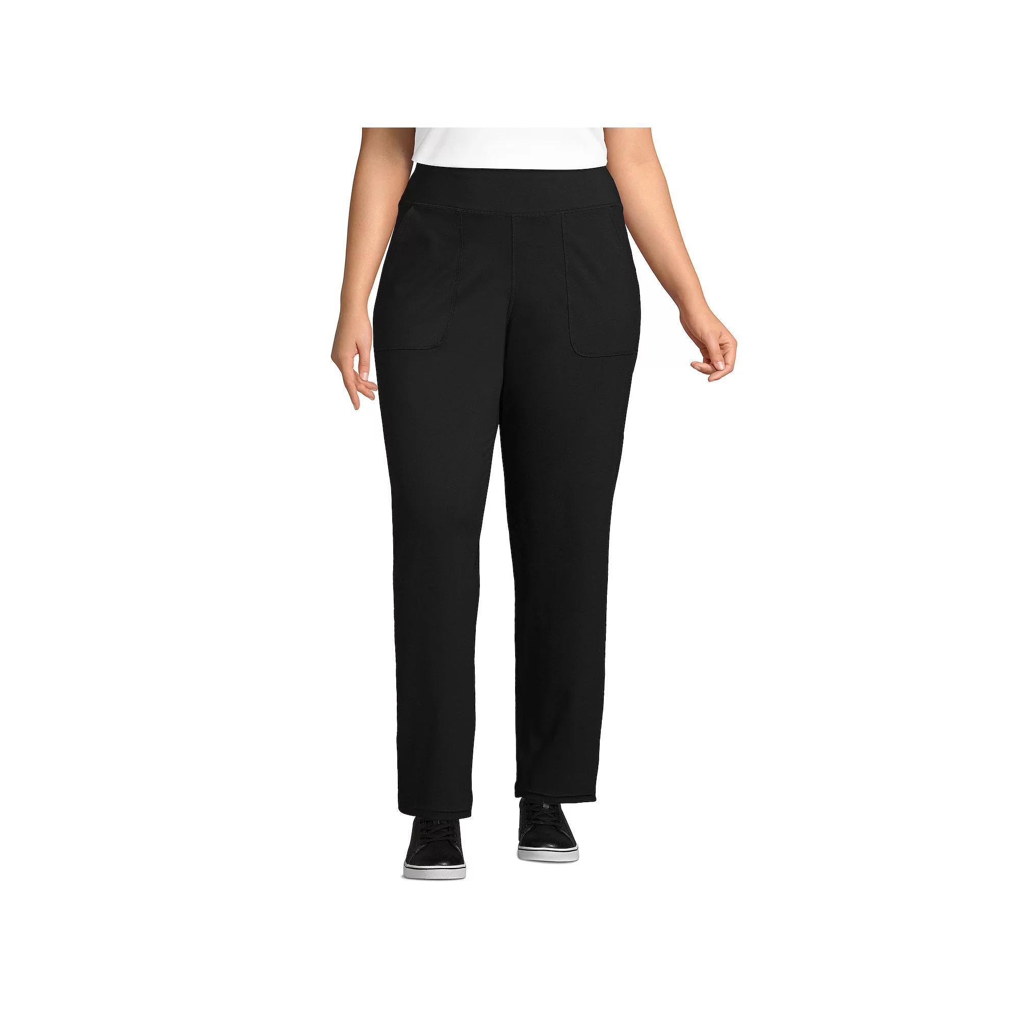 Plus Size Lands' End High-Rise Straight Leg Active Pants, Women's, Size: 3XL, Black Product Image