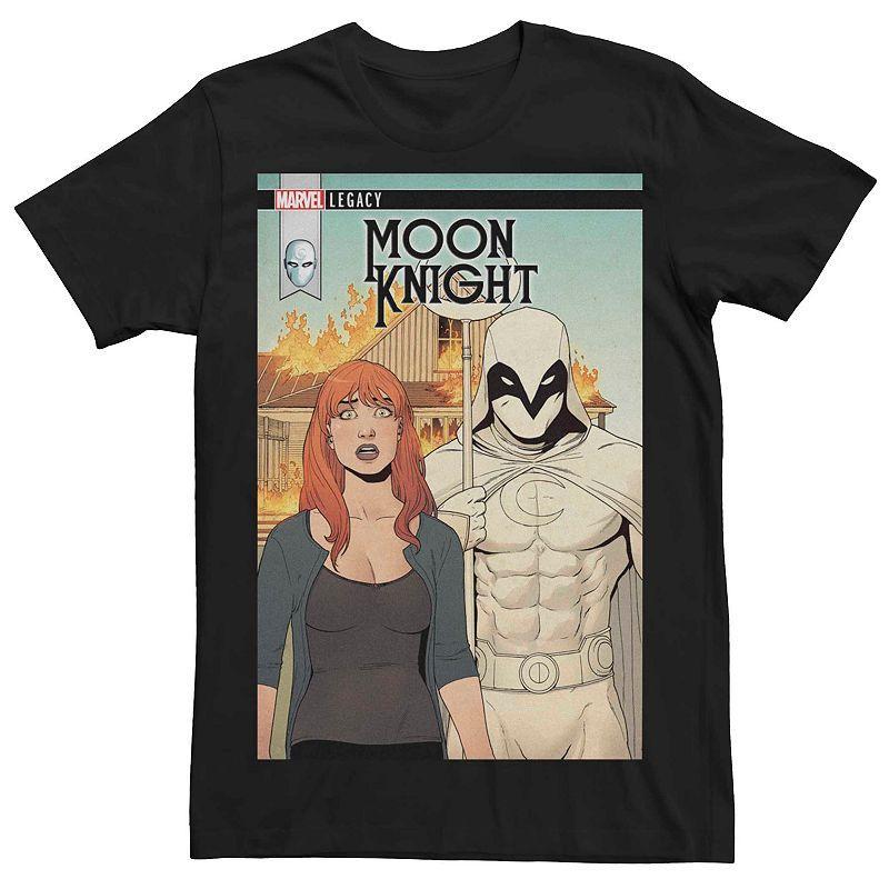 Men's Marvel Legacy Moon Knight Flaming Farmer Comic Cover Tee, Size: Medium, Black Product Image