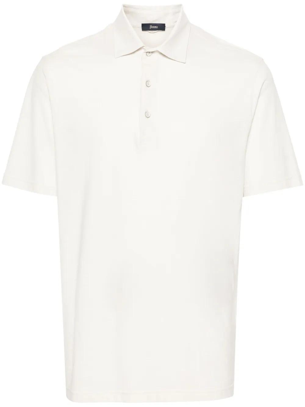 HERNO Lightweight Cotton Polo Shirt In White Product Image