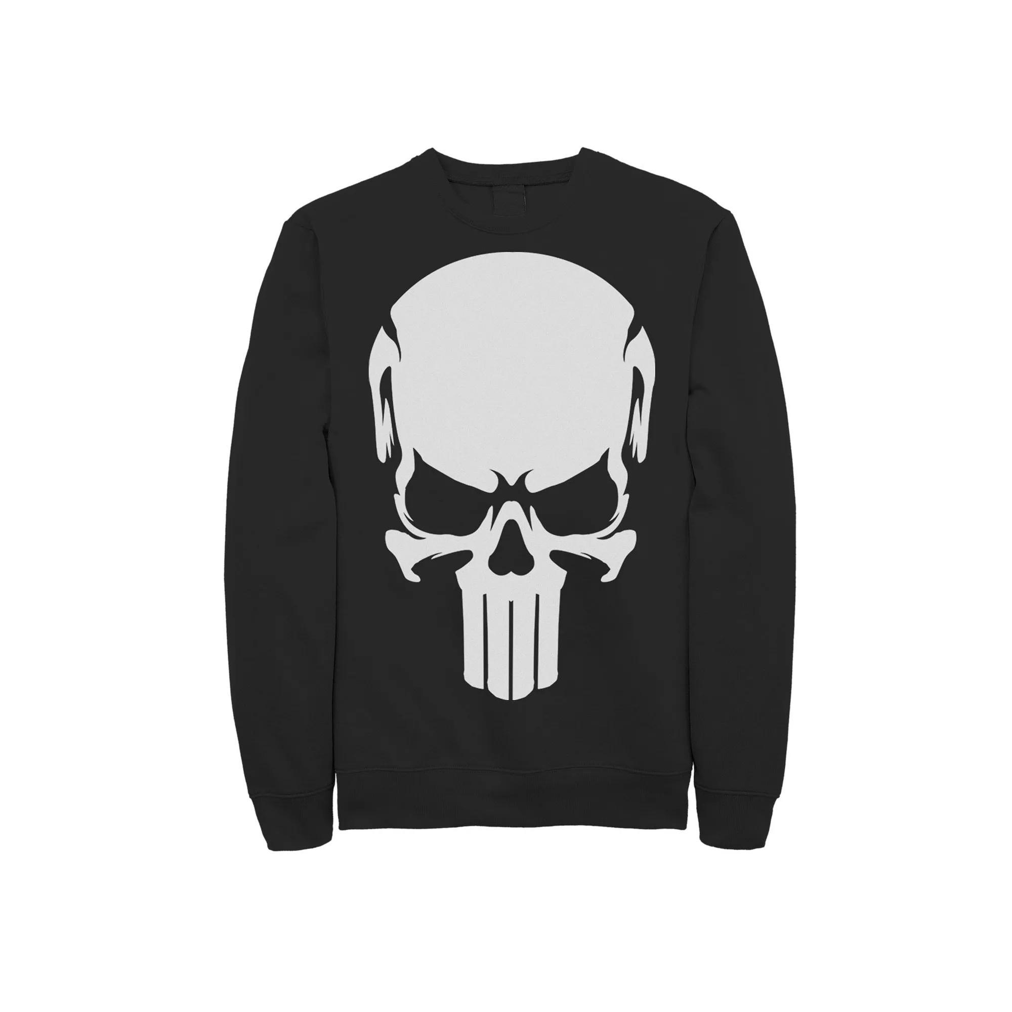 Men's Marvel Punisher All White Skull Logo Sweatshirt,  Product Image