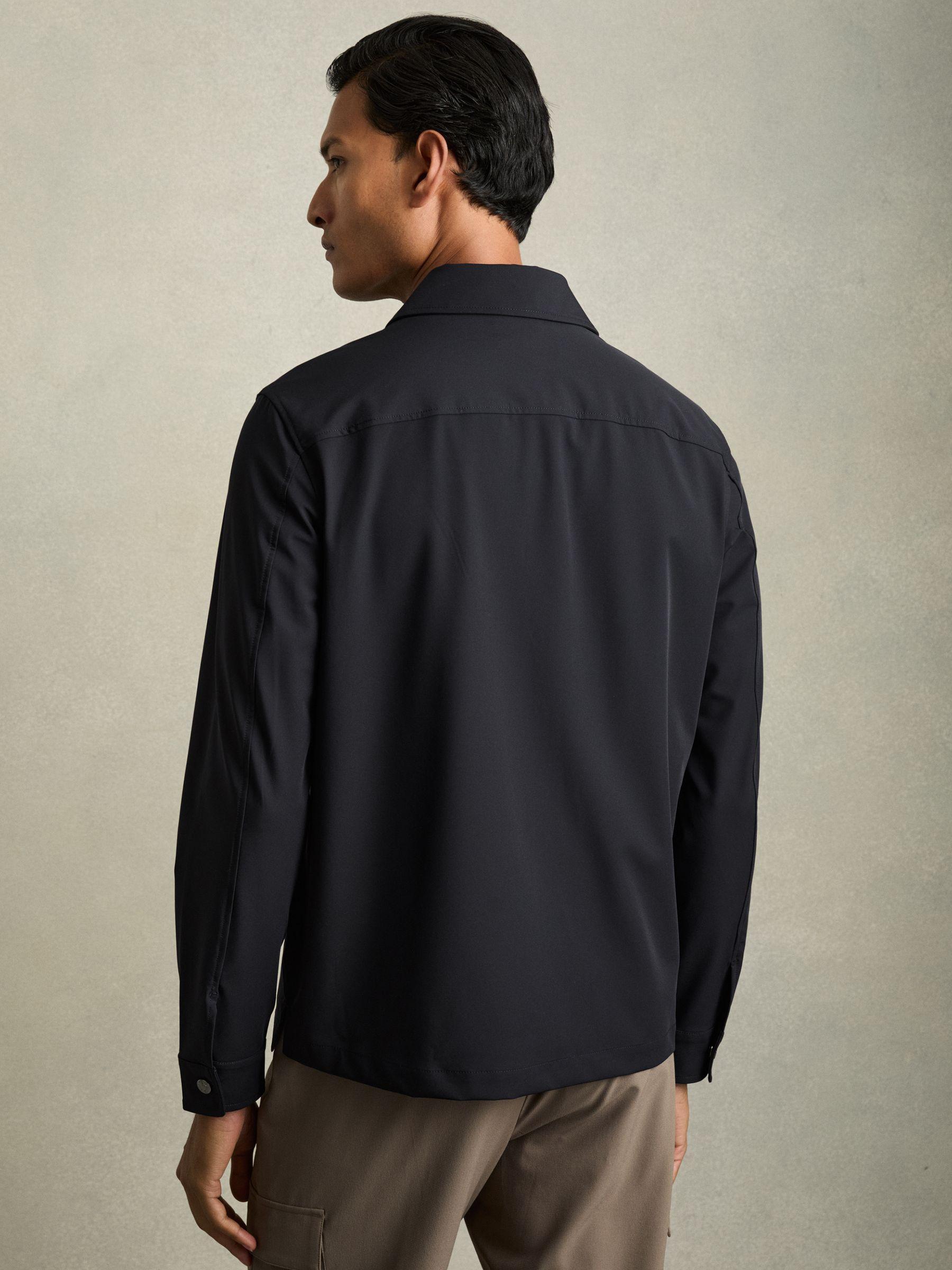 Technical Zip Through Overshirt in Navy Product Image