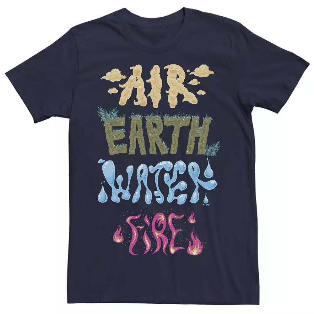 Disney / Pixar's Elemental Men's Four Elements Text Stack Graphic Tee, Size: Medium, Blue Product Image