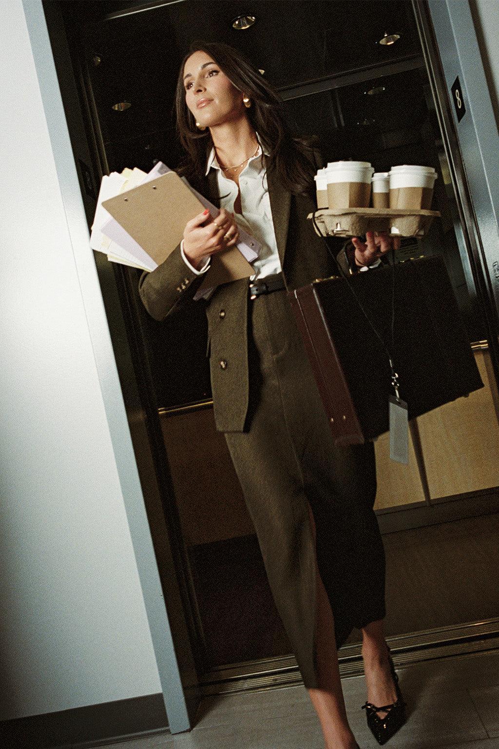 Tory Mocha Twill Button Front Sleeveless Top Product Image