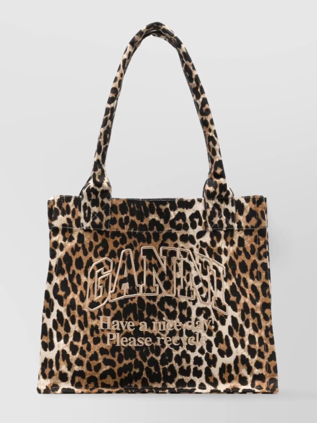 large leopard-print canvas tote bag Product Image