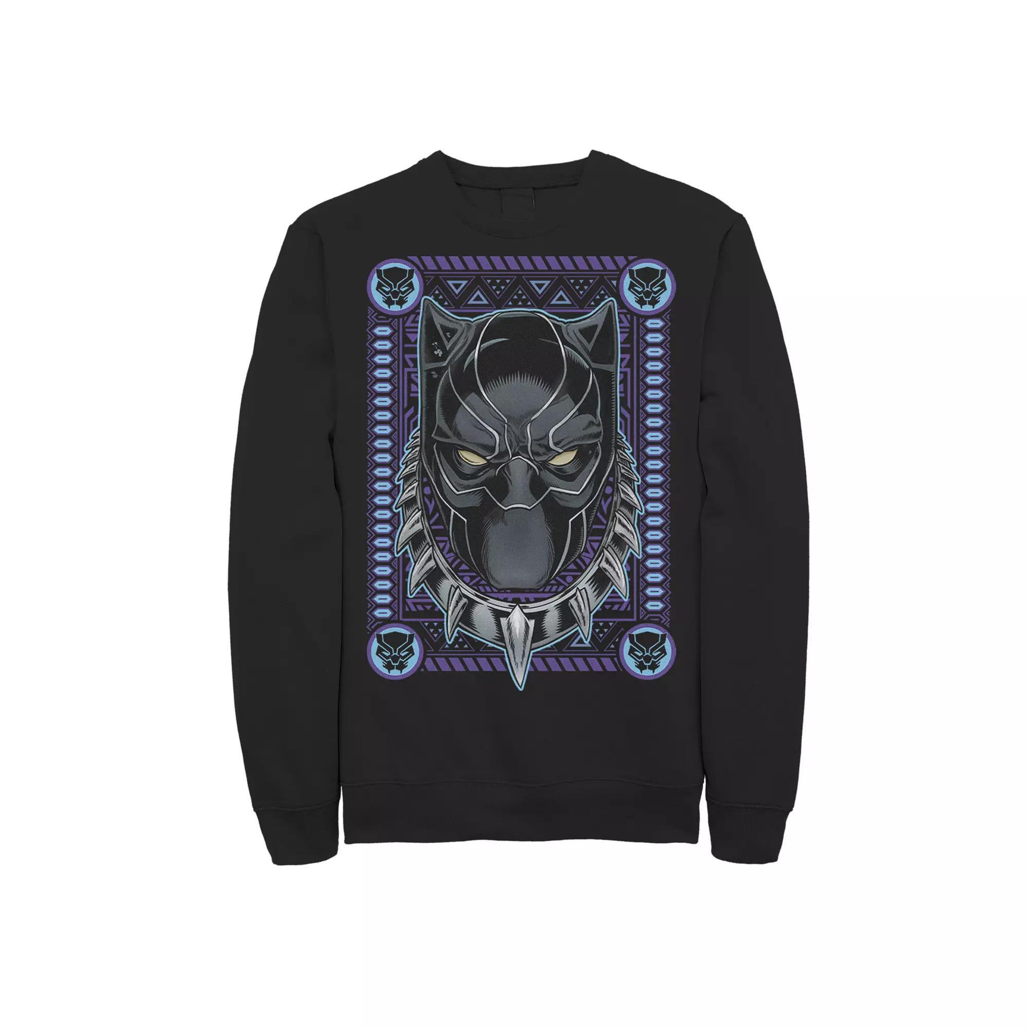 Men's Marvel Black Panther Playing Card Style Fleece, Size: 3XL Product Image