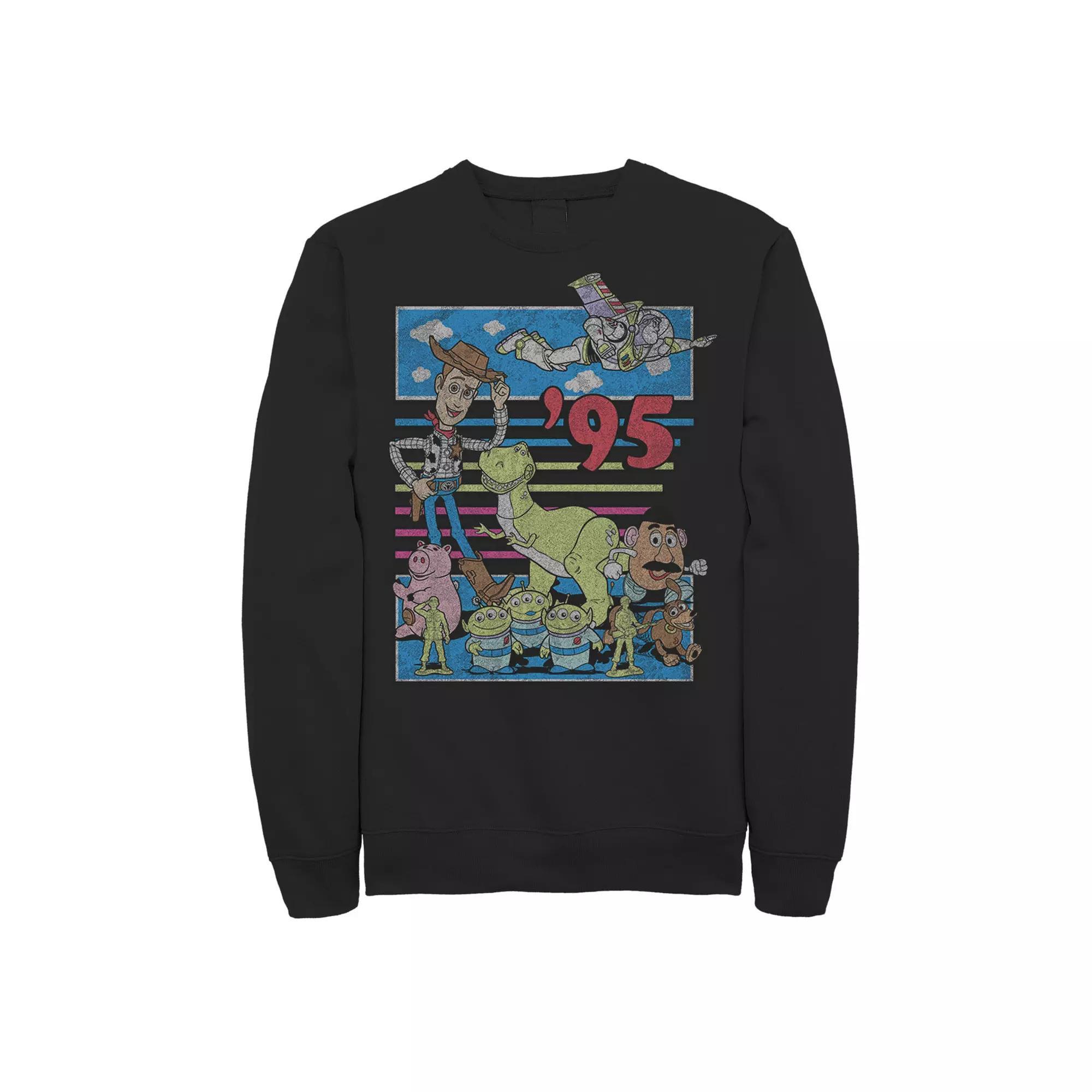 Disney / Pixar's Toy Story Men's 95 Retro Distressed Colorful Sweatshirt, Size: Medium, Black Product Image