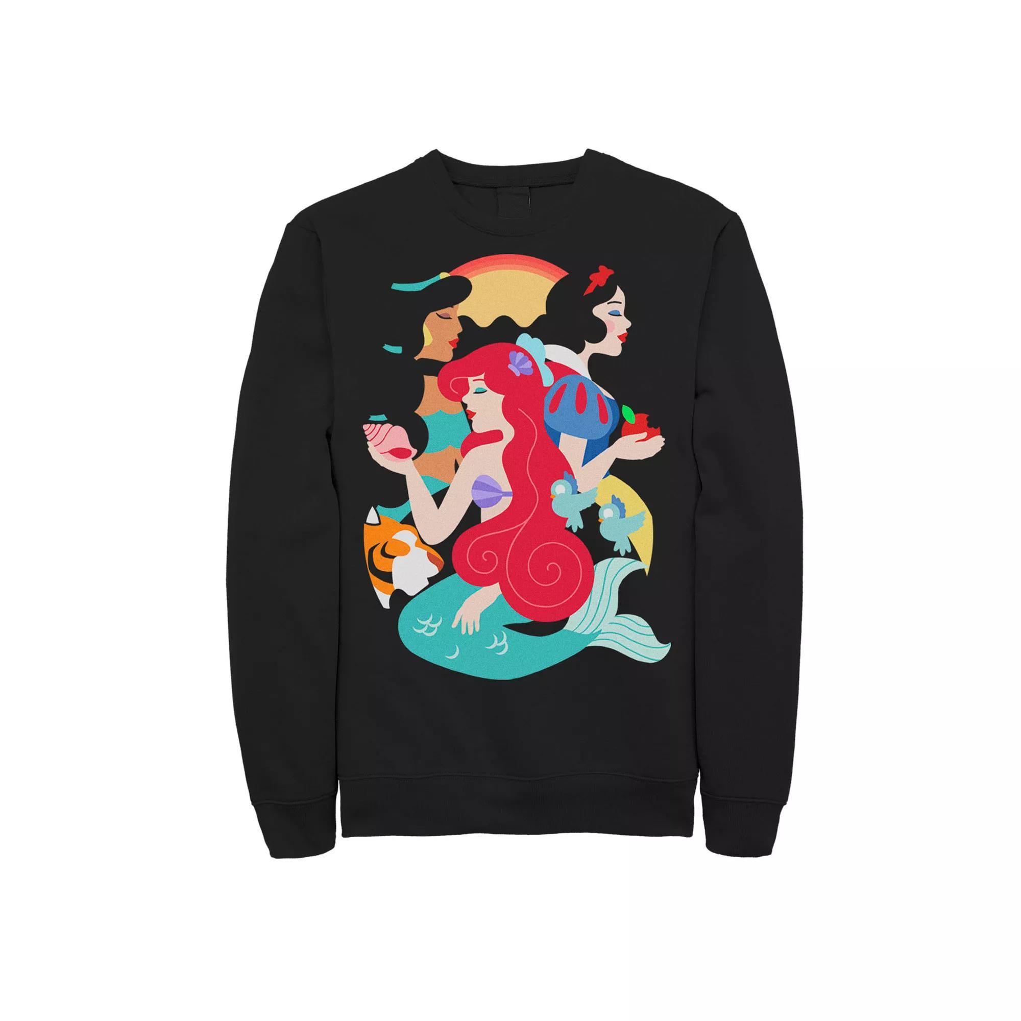 Men's Disney Princess Artsy Trio Portrait Sweatshirt,  Product Image