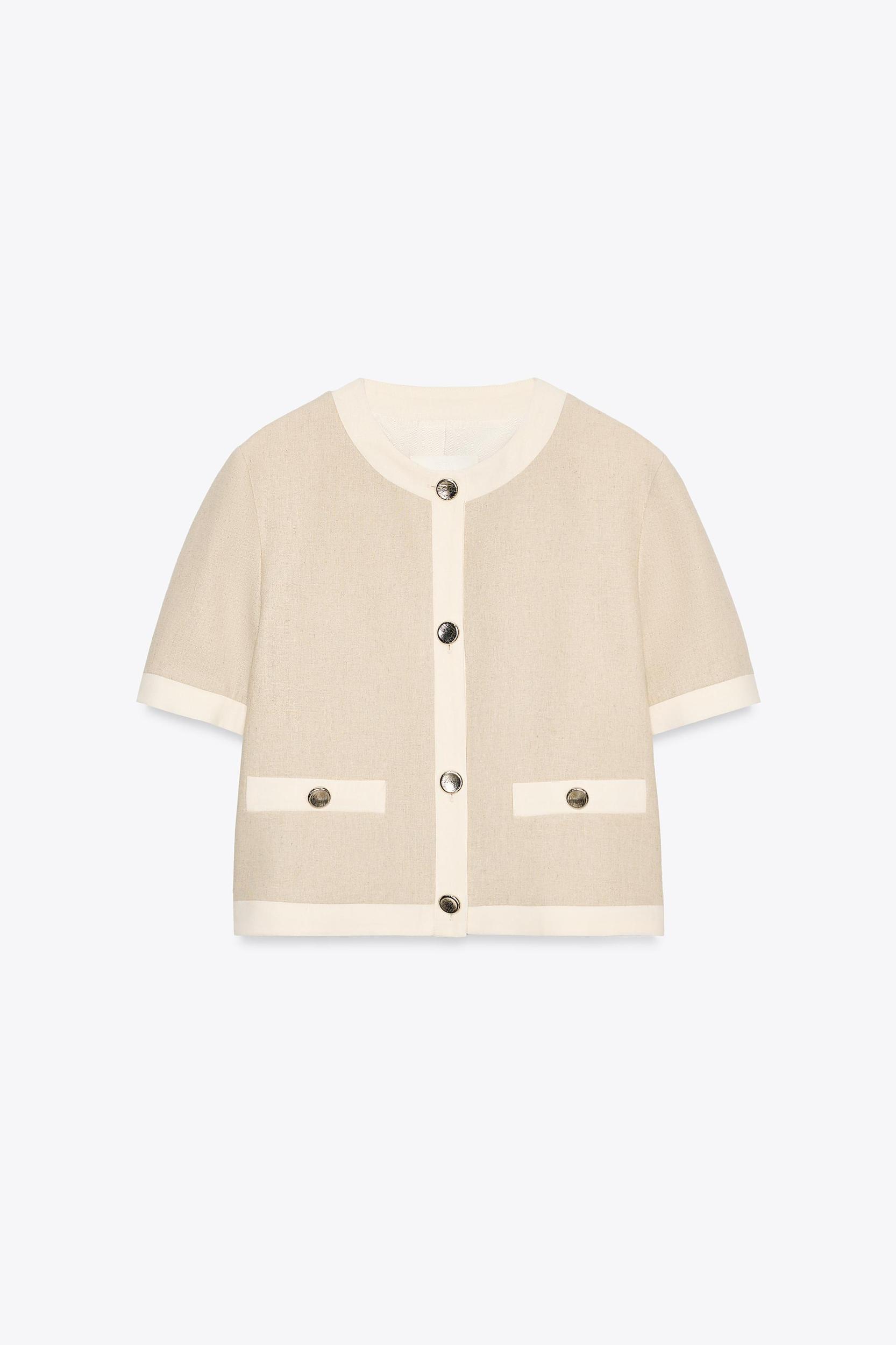 SHORT SLEEVE BLAZER WITH LINEN Product Image