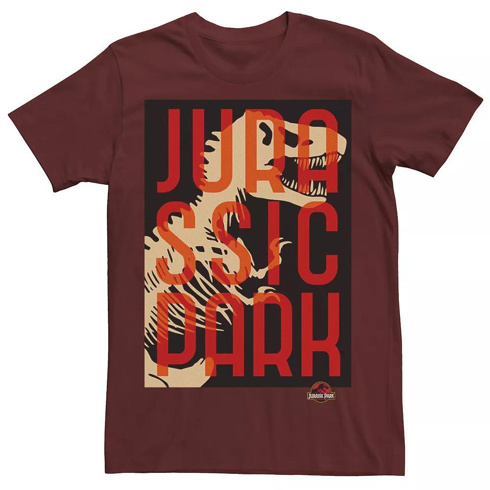 Men's Jurassic Park Split Typography T-Rex Bones Tee, Size: XXL, Red Product Image