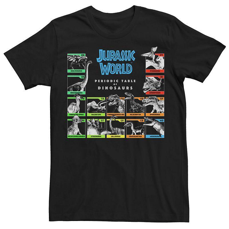 Men's Jurassic World Periodic Table of Dinosaurs Tee, Size: XL, Black Product Image