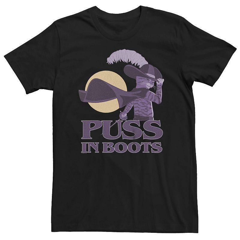 Big & Tall Puss In Boots Gentleman Greetings Tee, Men's, Size: 4XL Tall, Black Product Image