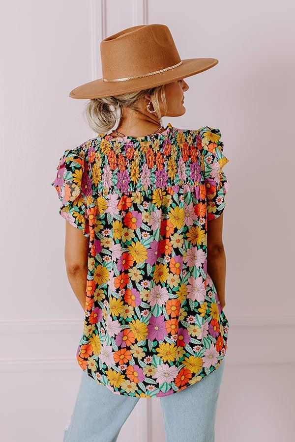 Floral Galore Shift Top In Black Product Image