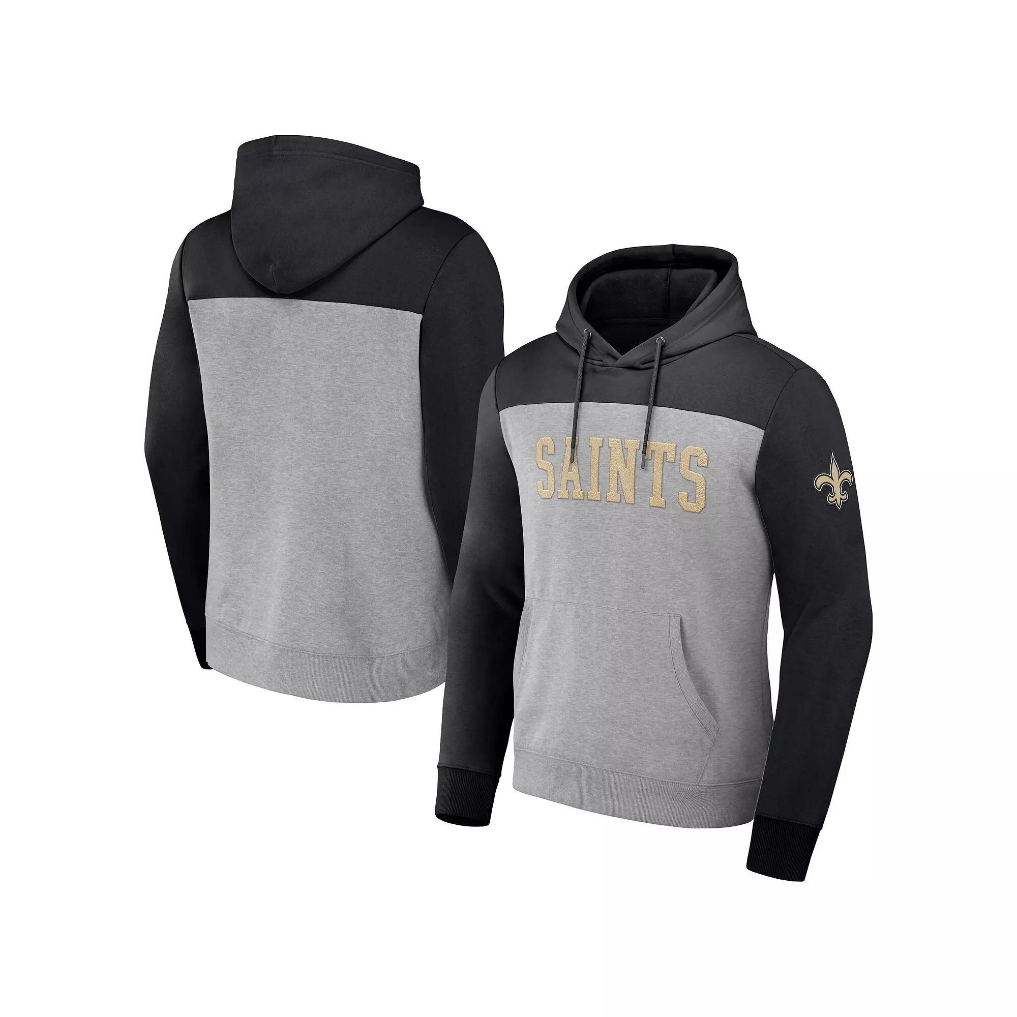 Men's NFL x Darius Rucker Collection by Fanatics Heather Gray New Orleans Saints Color Blocked Pullover Hoodie, Size: 2XL, Grey Product Image