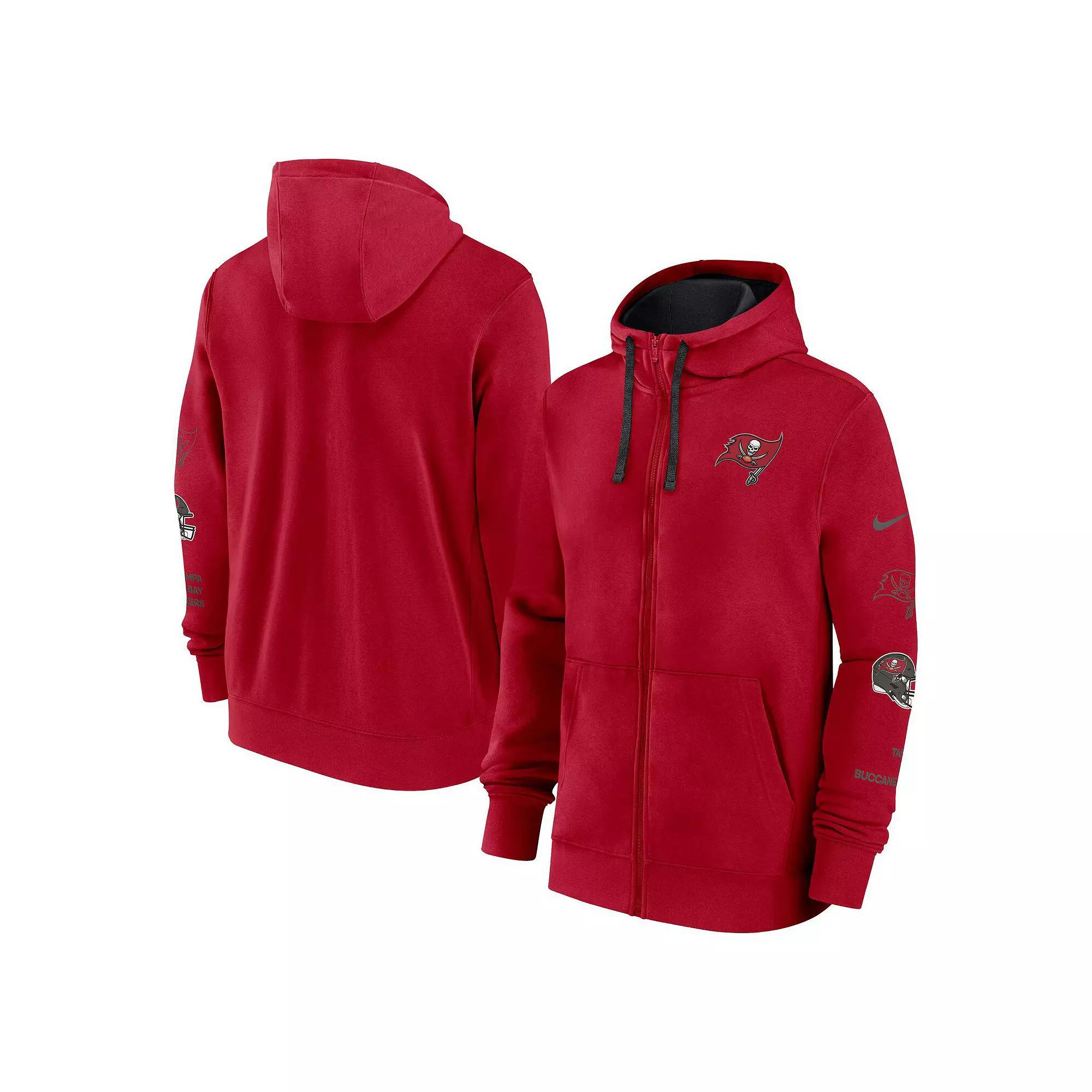 Men's Nike Red Tampa Bay Buccaneers Club Full-Zip Hoodie Jacket,  Product Image