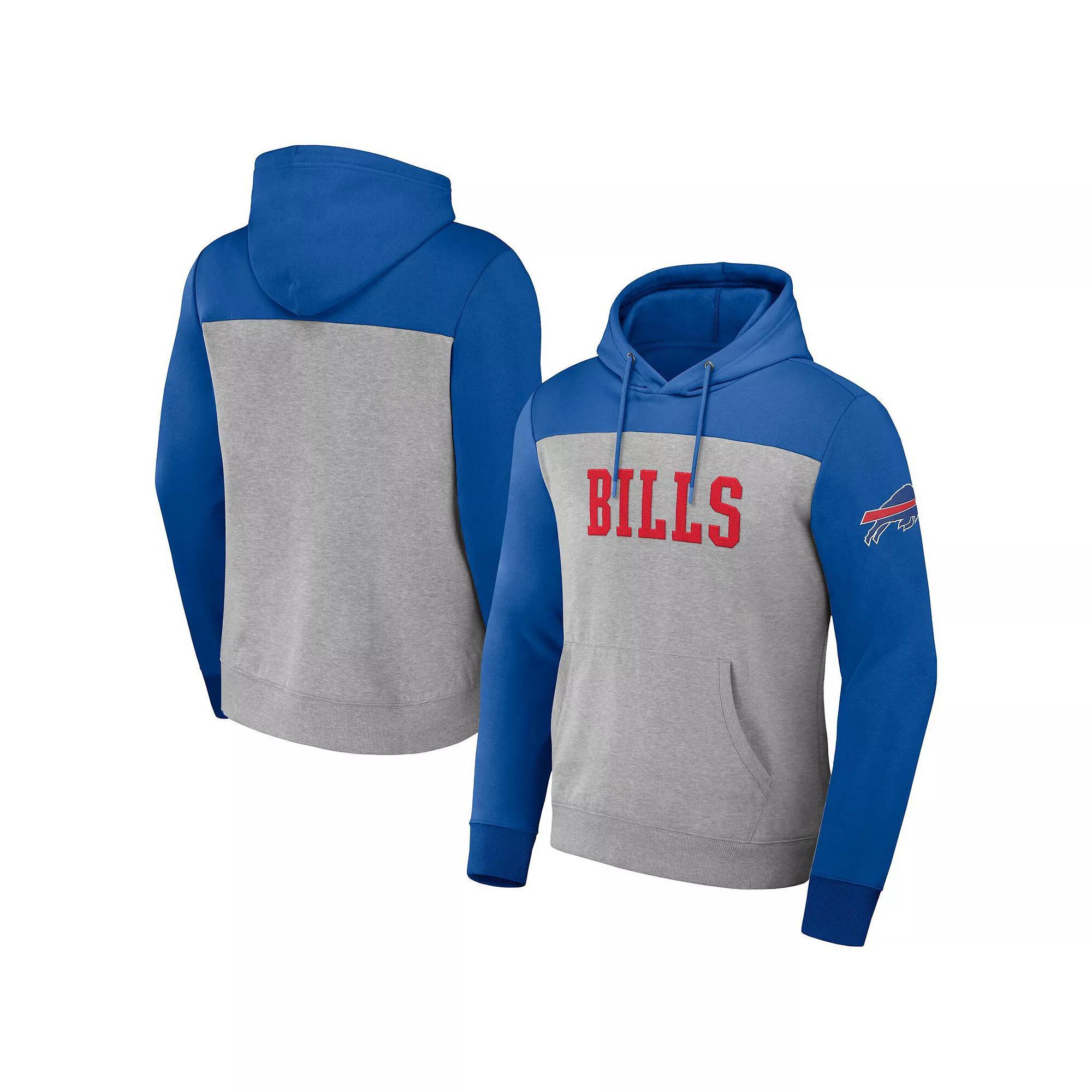 Men's NFL x Darius Rucker Collection by Fanatics Heather Gray Buffalo Bills Color Blocked Pullover Hoodie, Size: 2XL, Grey Product Image