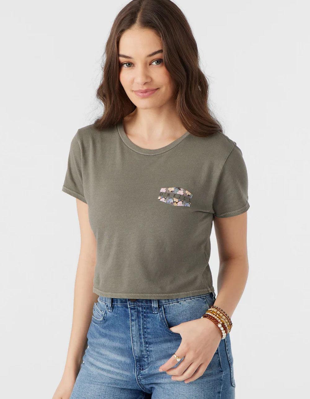 O'NEILL Botanic Womens Crop Baby Tee - GRAY Product Image
