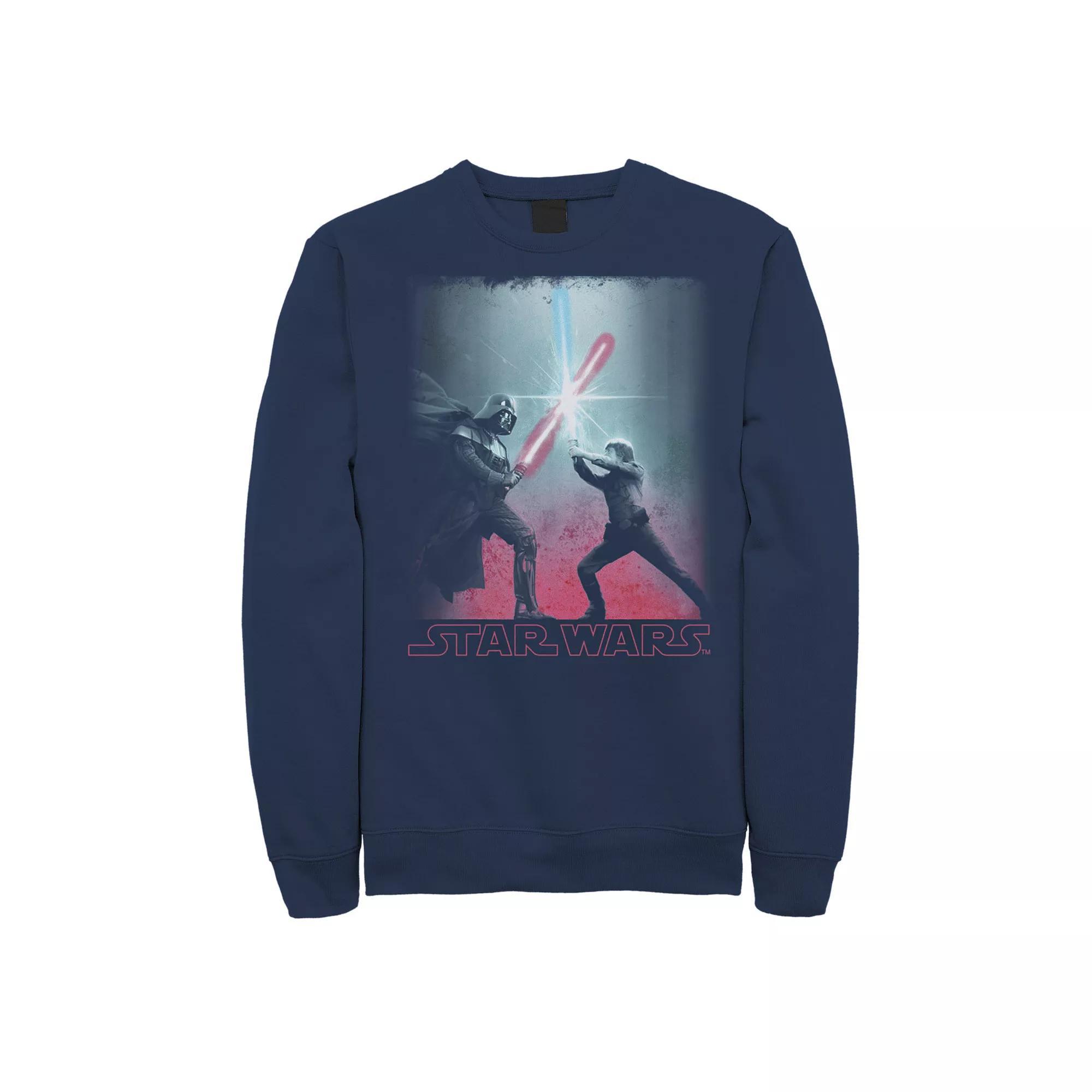 Men's Star Wars Darth Vader Luke Skywalker Battle Silhouette Sweatshirt,  Product Image