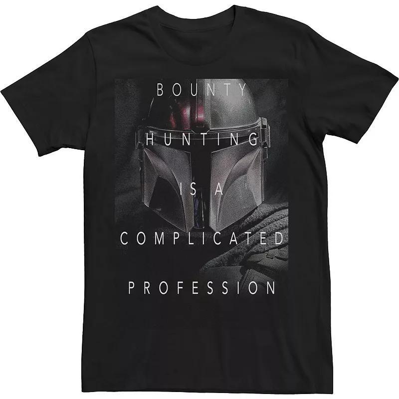 Men's Star Wars The Mandalorian Complicated Profession Dark Poster Tee, Size: XL Tall, Black Product Image