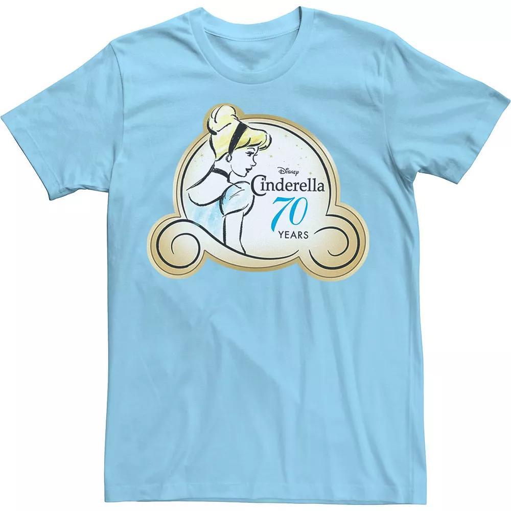 Disney's Cinderella Men's 70th Anniversary Logo Tee, Size: 3XL, Light Blue Product Image