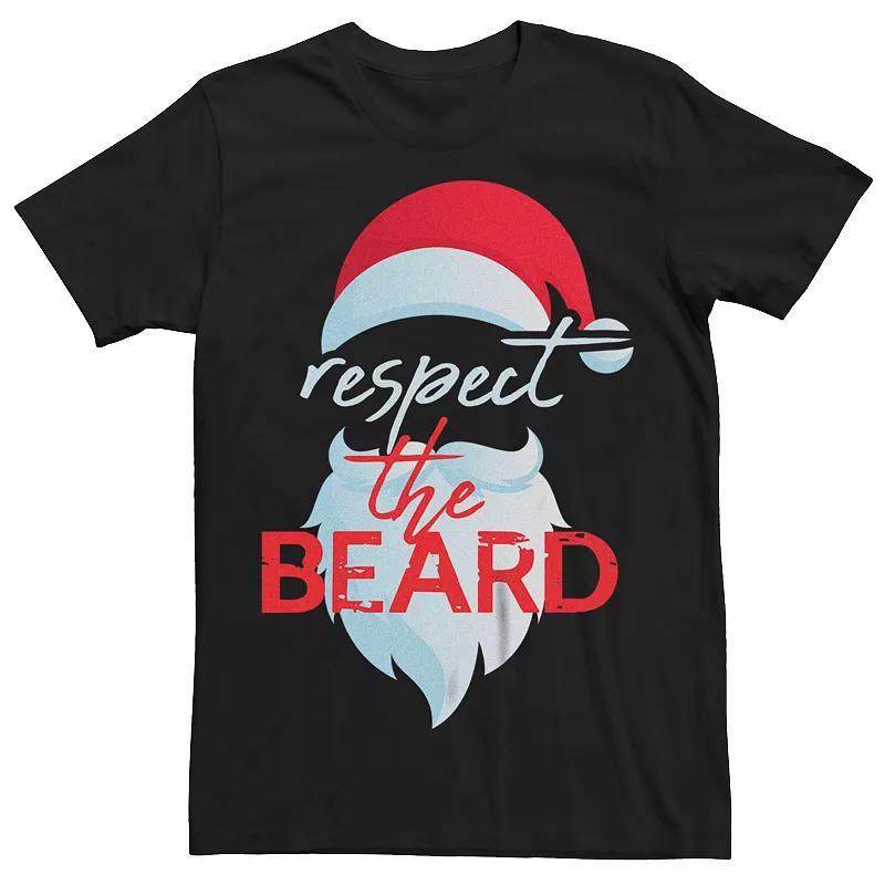 Mens Christmas Santa Respect The Beard Graphic Tee Product Image