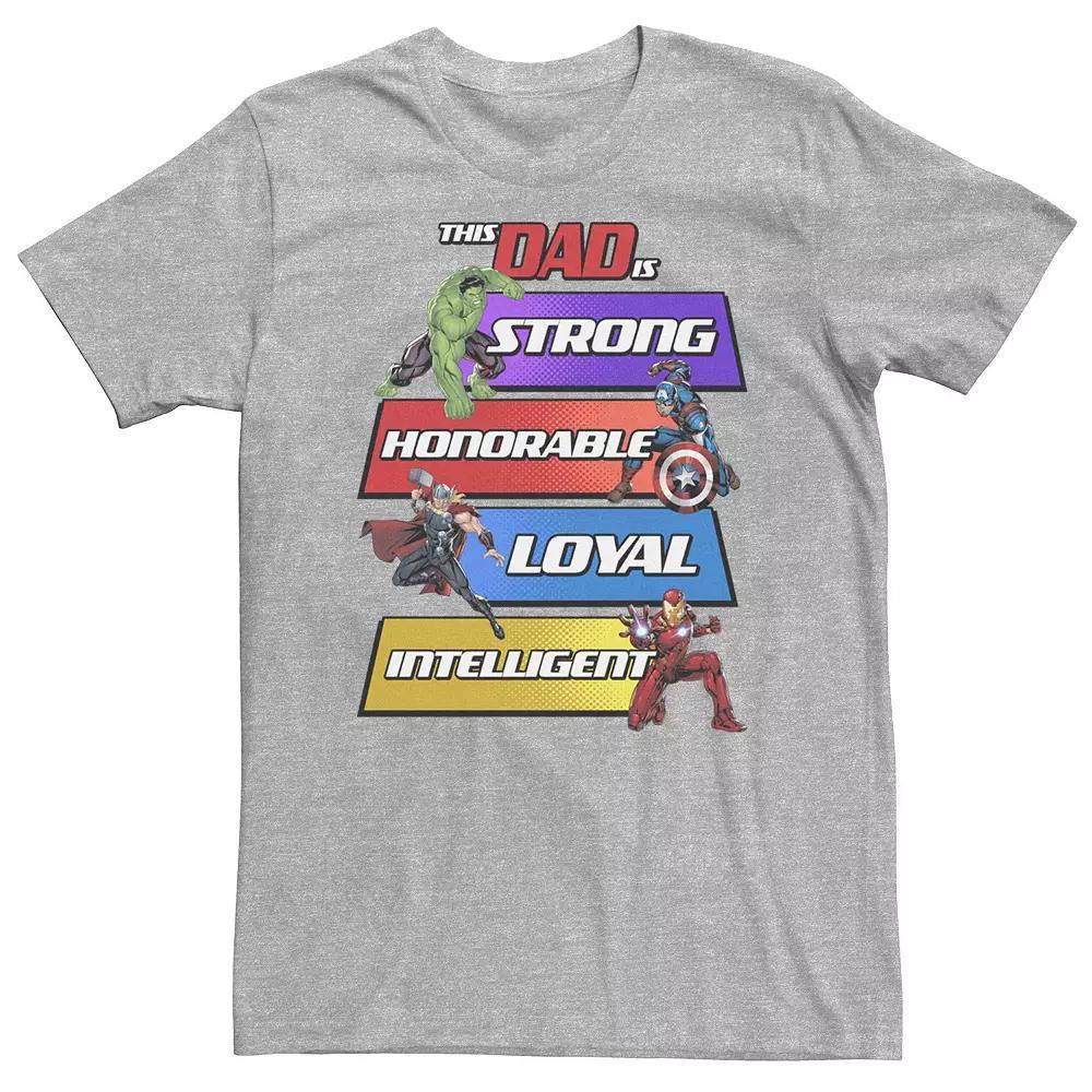 Big & Tall Marvel Hulk Captain America Thor Iron Man This Dad Is Panels Tee, Men's, Size: Large Tall, Athletic Grey Product Image