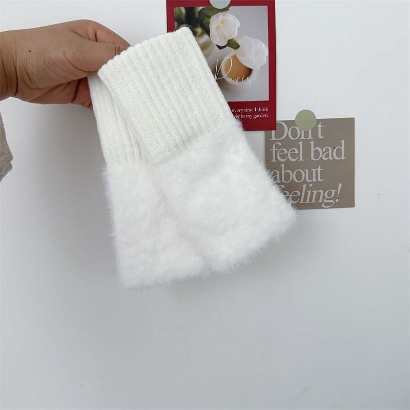 Plain Knit Fingerless Gloves Product Image