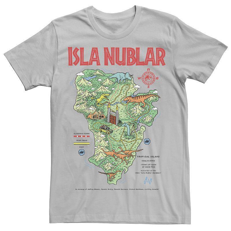 Men's Jurassic Park Islas Nublar Landmark Map Tee, Size: Medium, Black Product Image