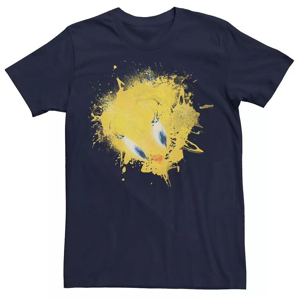 Men's Looney Tunes Tweety Paint Splat Graphic Tee, Size: Medium, Blue Product Image
