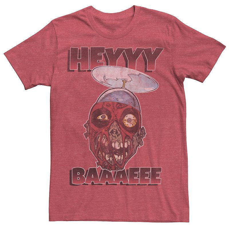 Mens Marvel Deadpool Hey Bae Zombie Vintage Tee Red Grey Product Image