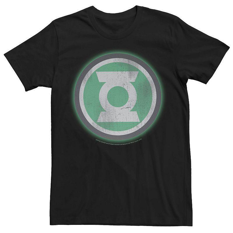 Men's Green Lantern Distressed Original Logo Tee, Size: Large, Black Product Image