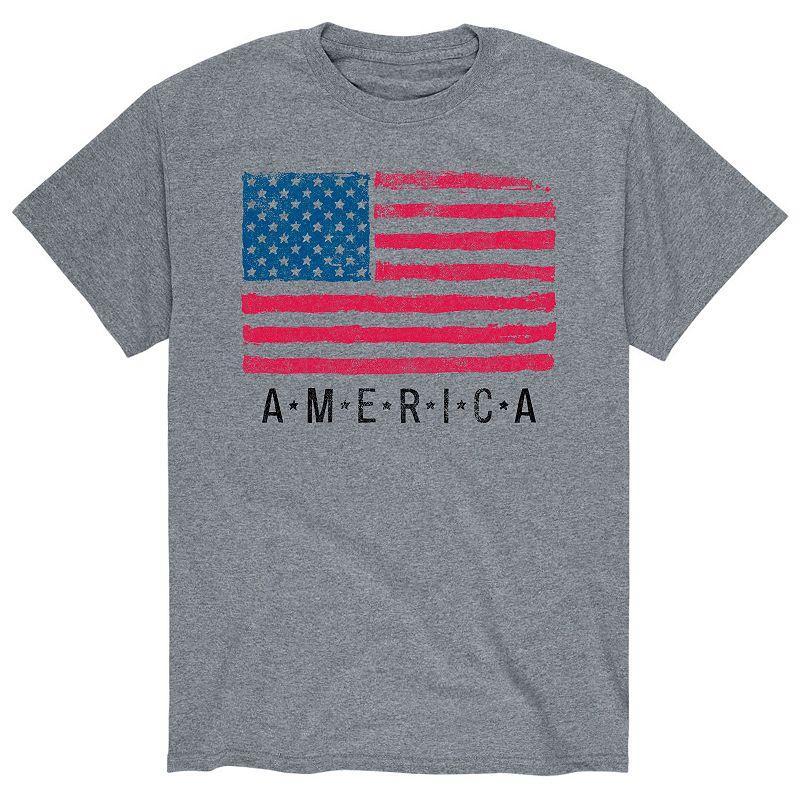 Men's American Flag Tee, Size: XL, Gray Product Image