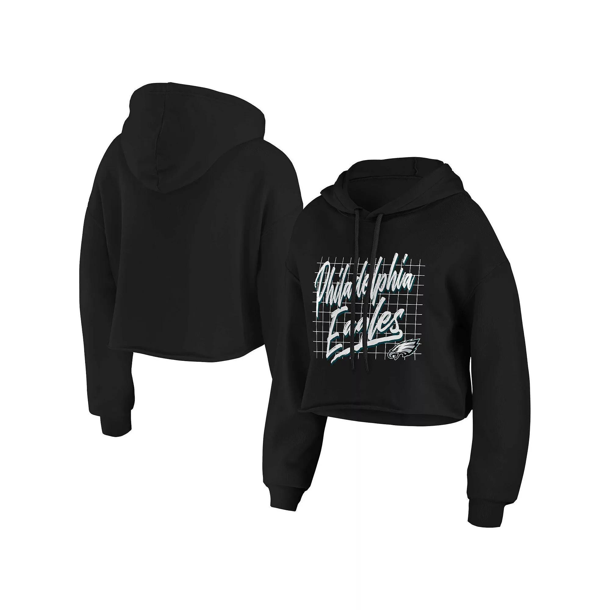 Women's WEAR by Erin Andrews Black Tampa Bay Buccaneers Domestic Cropped Pullover Hoodie,  Product Image