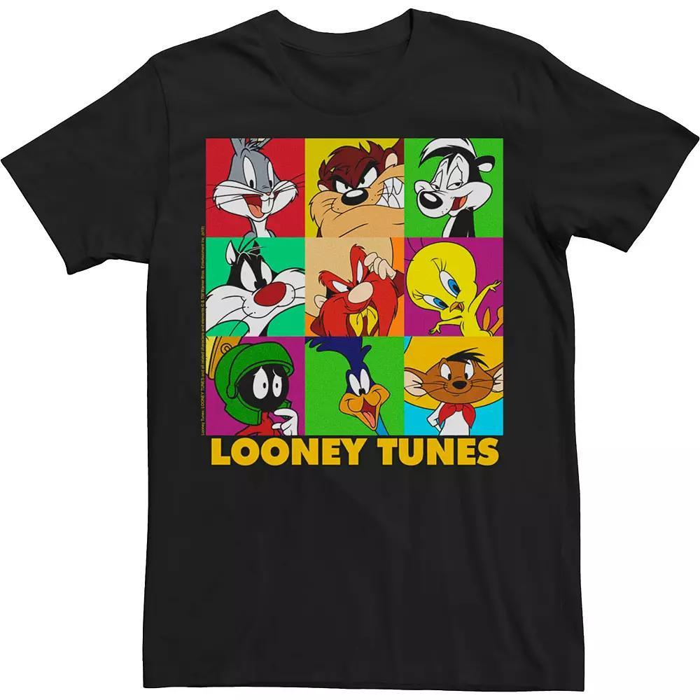 Men's Looney Tunes Character Pop Art Box Up Tee, Size: Large, Black Product Image