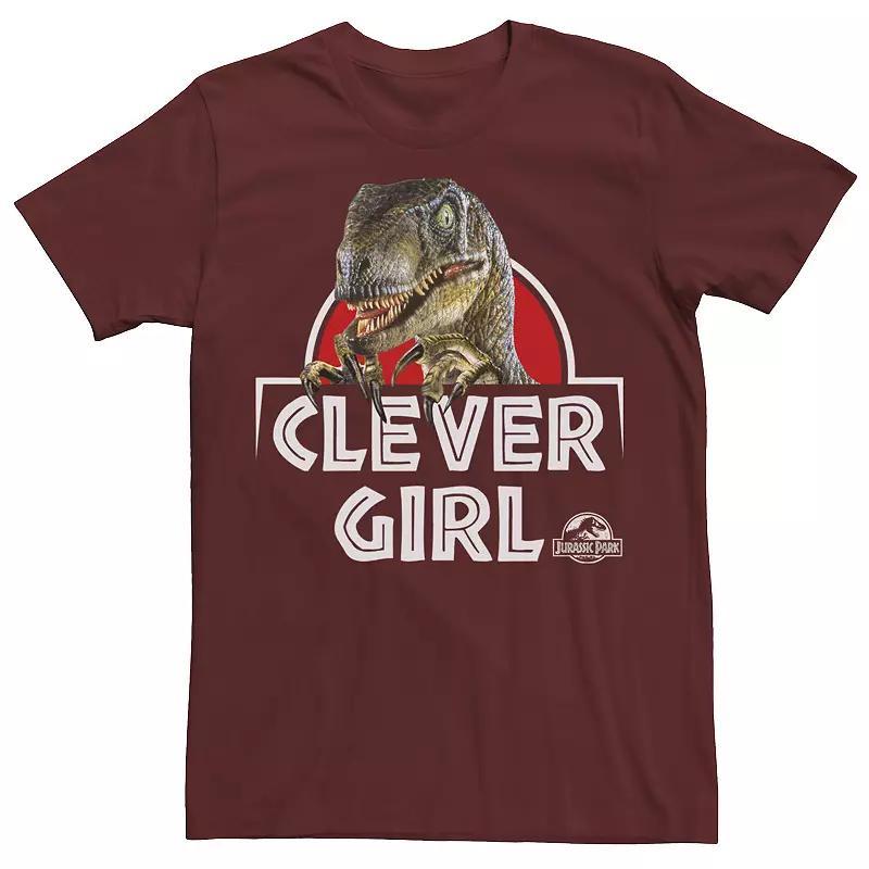 Men's Jurassic Park Velociraptor Real Clever Tee, Size: XL, Red Grey Product Image