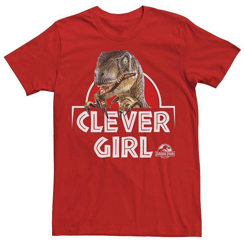 Men's Jurassic Park Velociraptor Real Clever Tee, Size: XL, Red Grey Product Image