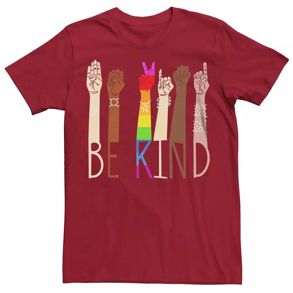 Men's Pride Be Kind ASL Sign Language Hands Graphic Tee,  Product Image