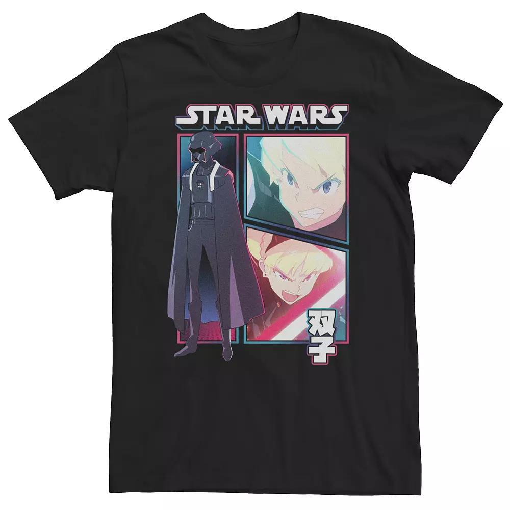 Big & Tall Star Wars: Visions Twins Comic Poster Tee, Men's, Size: 3XL, Black Product Image