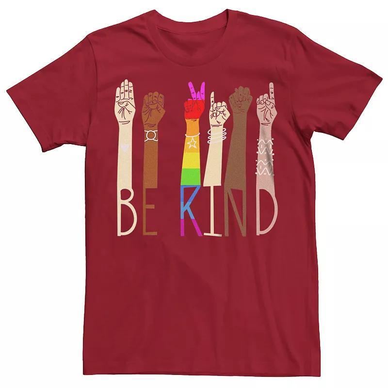 Men's Pride Be Kind ASL Sign Language Hands Graphic Tee,  Product Image