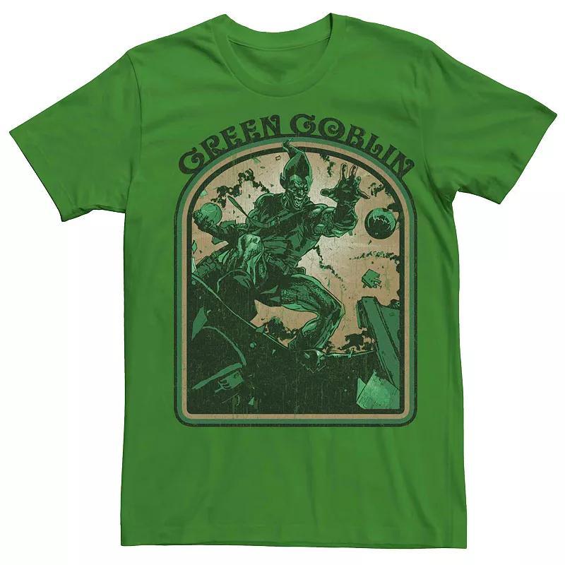 Mens Marvel Retro Green Goblin Action Shot Poster Tee Product Image