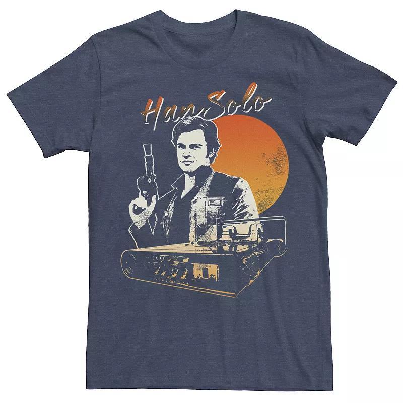 Men's Star Wars Han Solo Movie Rides Into A Sunset Tee, Size: Medium, Navy Grey Product Image