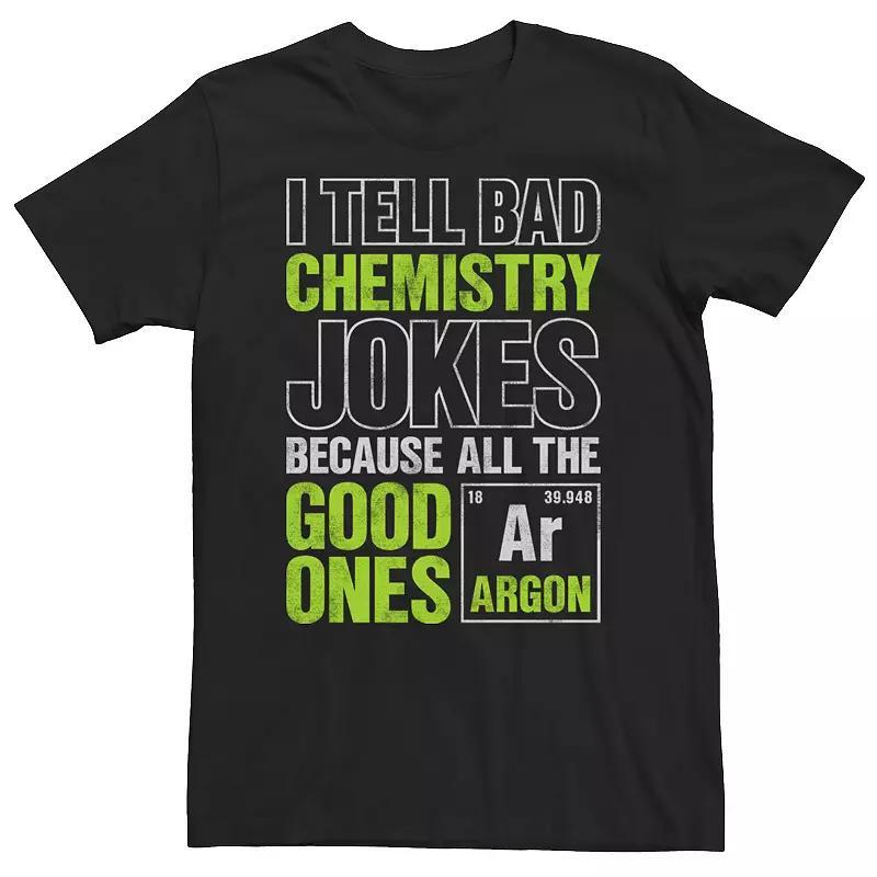 Big & Tall Chemistry Jokes Periodic Table Humor Tee, Men's, Size: XL Tall, Black Product Image